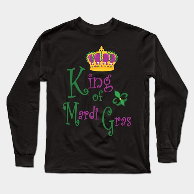 King of Mardi Gras Long Sleeve T-Shirt by PeppermintClover